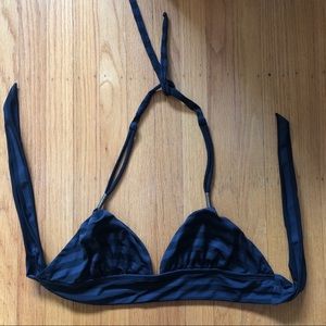 Robin Picconi Striped Black Bikini Top NWOT